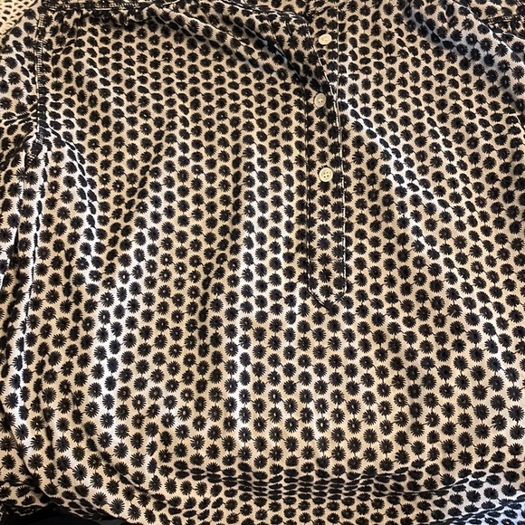 Arket Embroidered Blouse Black White Eyelet Sz 36 or Small - Picture 4 of 7